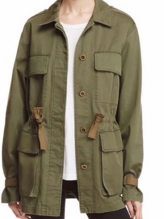 Theory Jackets & Blazers - Theory Olive Utility Drawstring Jacket Sz M